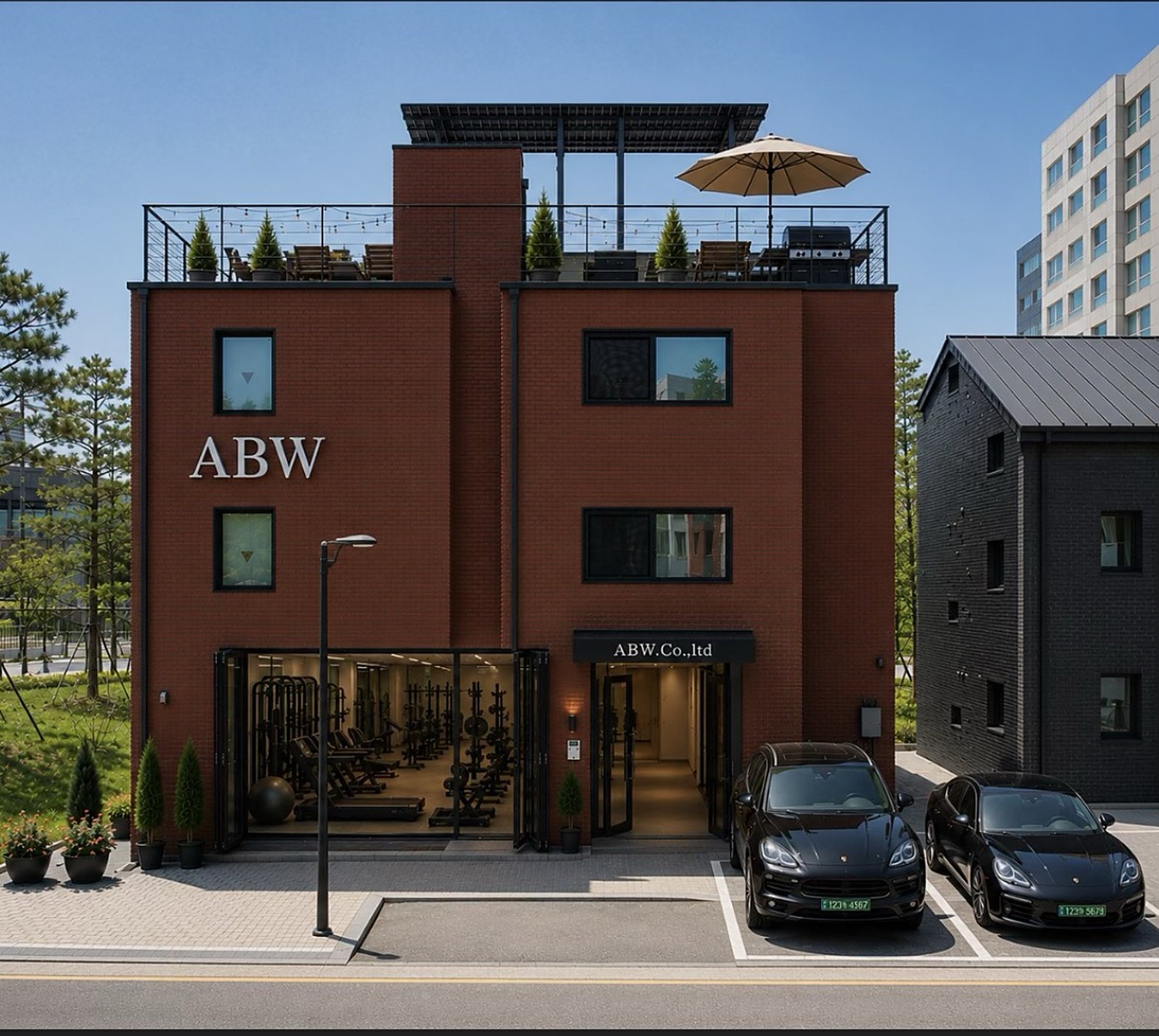 붉은 벽돌로 지어진 ABW 사옥 전경